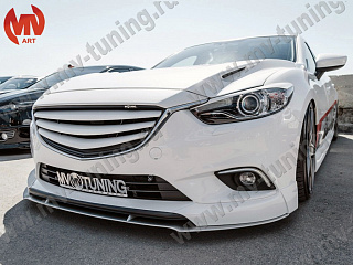 Сплиттер var №1 под клыки переднего бампера SkyActiv Sport Mazda 6 GJ / Atenza GJ (2012 - 2018) 