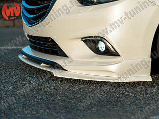 Сплиттер var №2 под клыки переднего бампера под клыки Lite Style Mazda 6 GJ / Atenza GJ (2012 - 2018)