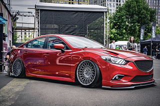 Сплиттер var №2 под клыки переднего бампера под клыки Lite Style Mazda 6 GJ / Atenza GJ (2012 - 2018)