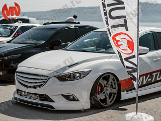 Сплиттер var №1 под клыки переднего бампера SkyActiv Sport Mazda 6 GJ / Atenza GJ (2012 - 2018) 