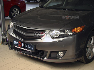 Планка в решетку радиатора "SPORT" var №2 Honda Accord 8(VIII) / Acura TSX (CU/CW) (2008-2010)