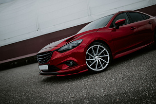 Сплиттер var №2 под клыки переднего бампера под клыки Lite Style Mazda 6 GJ / Atenza GJ (2012 - 2018)